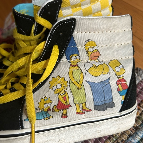 Men's The Simpsons Van's Shoes Sneakers Size M6 W7.5 - Picture 1 of 16